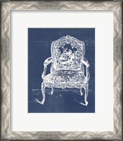 Framed 'Antique Chair Blueprint V' border=