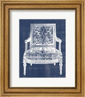 Framed 'Antique Chair Blueprint VI' border=