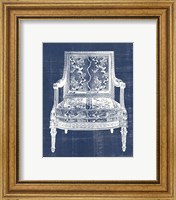 Framed 'Antique Chair Blueprint VI' border=