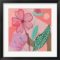 Framed 'Dancing Bouquet II' border=