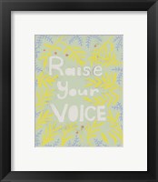 Framed 'Her Voice I' border=