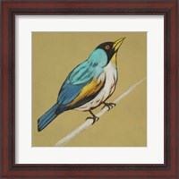 Framed 'Winged Sketch II on Ochre' border=