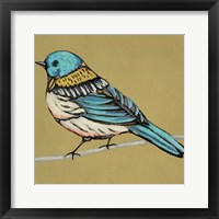 Winged Sketch III on Ochre Framed Print