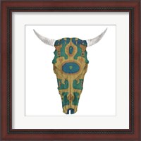 Framed 'Day of the Dead Skull Mount V' border=