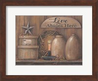 Framed Love Abides Here Shelf