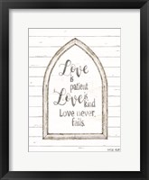 Framed Love is Patient Arch