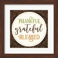 Framed Thankful Grateful Blessed