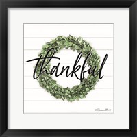 Thankful Boxwood Wreath Framed Print