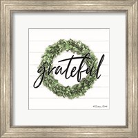 Framed 'Grateful Boxwood Wreath' border=