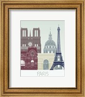 Framed 'Paris Skyline' border=