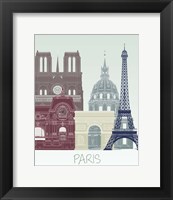 Framed 'Paris Skyline' border=