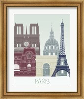 Framed 'Paris Skyline' border=