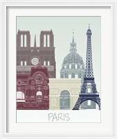 Framed 'Paris Skyline' border=