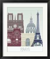 Framed 'Paris Skyline' border=