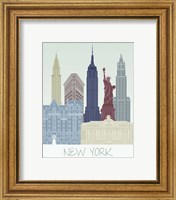 Framed 'New York Skyline' border=