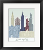 Framed 'New York Skyline' border=