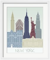 Framed 'New York Skyline' border=