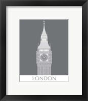 Framed 'London Big Ben Monochrome' border=