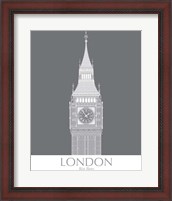 Framed 'London Big Ben Monochrome' border=