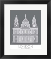 Framed 'London St Pauls Monochrome' border=