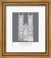 Framed 'London Westminster Abbey Monochrome' border=