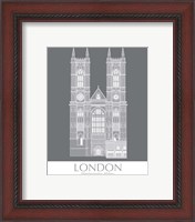 Framed 'London Westminster Abbey Monochrome' border=