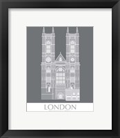 Framed 'London Westminster Abbey Monochrome' border=