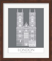 Framed 'London Westminster Abbey Monochrome' border=