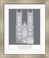 Framed 'London Westminster Abbey Monochrome' border=