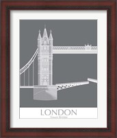 Framed 'London Tower Bridge Monochrome' border=