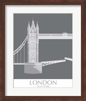 Framed 'London Tower Bridge Monochrome' border=