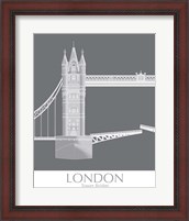 Framed 'London Tower Bridge Monochrome' border=