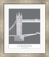 Framed 'London Tower Bridge Monochrome' border=