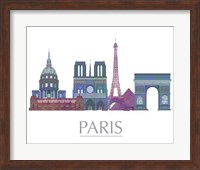 Framed Paris Skyline Coloured Buildings