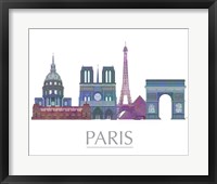 Paris Skyline Coloured Buildings Framed Print