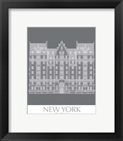 Framed 'New York The Dakota Building Monochrome' border=