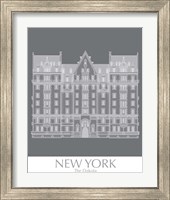 Framed 'New York The Dakota Building Monochrome' border=