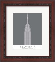 Framed 'New York Empire State Building Monochrome' border=