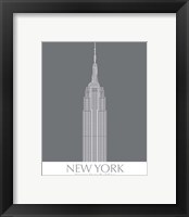 Framed 'New York Empire State Building Monochrome' border=