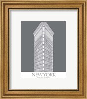 Framed 'New York Flat Iron Building Monochrome' border=