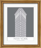 Framed 'New York Flat Iron Building Monochrome' border=