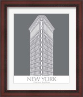 Framed 'New York Flat Iron Building Monochrome' border=