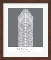 Framed 'New York Flat Iron Building Monochrome' border=