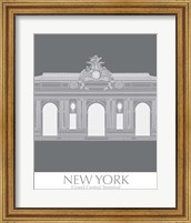 Framed 'New York Grand Central Monochrome' border=