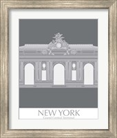 Framed 'New York Grand Central Monochrome' border=