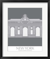 Framed 'New York Grand Central Monochrome' border=