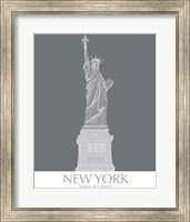 Framed 'New York Statue of Liberty Monochrome' border=