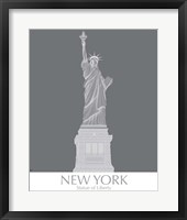 New York Statue of Liberty Monochrome Framed Print