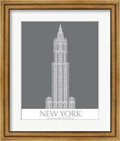 Framed 'New York Woolworth Building Monochrome' border=