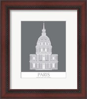 Framed 'Paris Les Invalides Monochrome' border=